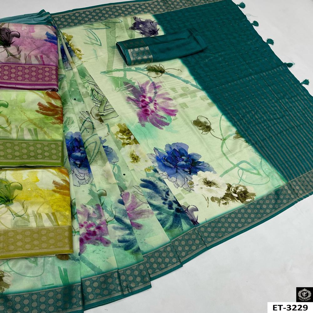 Watercolor Floral Saree