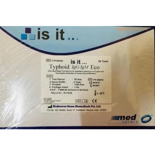 Typhoid Igg-Igm Rapid Card Medsource Ozone Test - Feature: Disposable