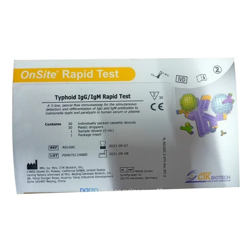 Ctk Trust Line Typhoid Igg-Igm Combo Rapid Test - Feature: Disposable