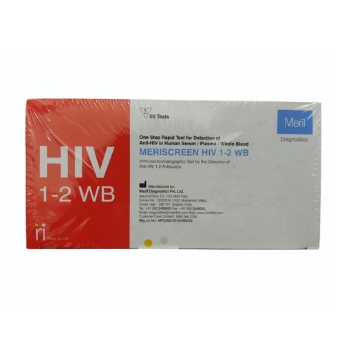 Meril Hiv 1&2 Rapid Test Kit - Color: Red