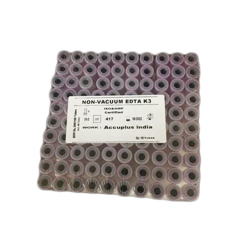 Non Vacuum Edta K3 Blood Collection Tube - Capacity: 2 Milliliter (Ml)