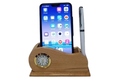 Wooden Mobile Holder - Color: Brown