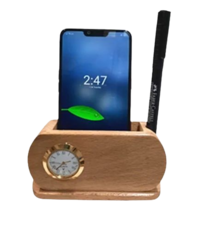 Wooden Table Top Pen Holder