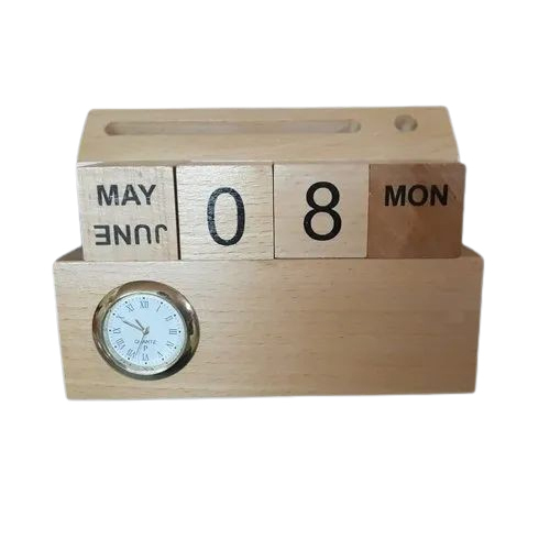 Perpetual Wooden Calendar - Color: Brown