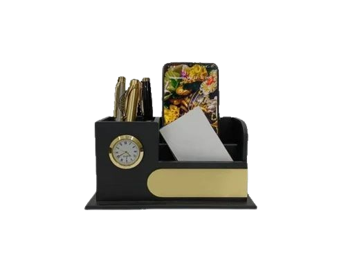 Promotional Wooden Pen Stand - Color: Black