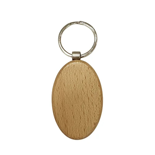 DW 14 Oval Wooden Keychain