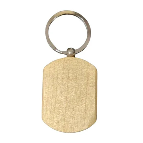 Wooden Promotional Key Chain - Color: Brown