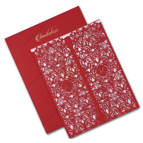 Fc-N6 Laser Cut Wedding Cards - Color: Customise