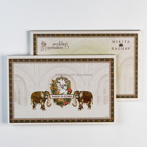 Fc-13008 Elephant Theme Cards - Color: White