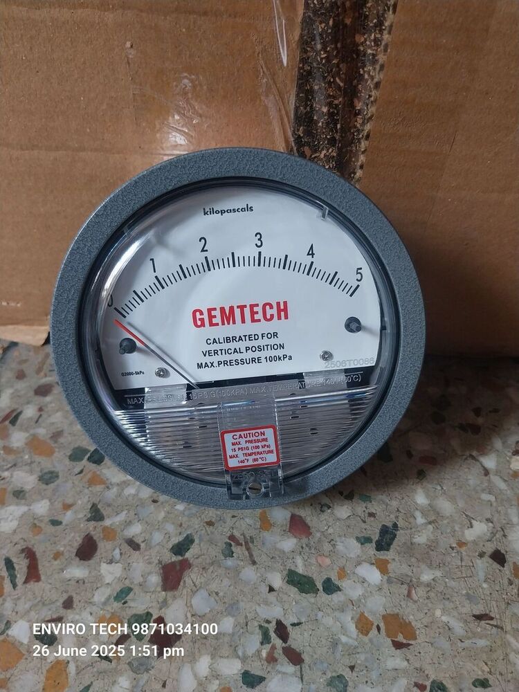 GEMTECH Differential Pressure Gauge Near Jaunpur Uttar Pradesh