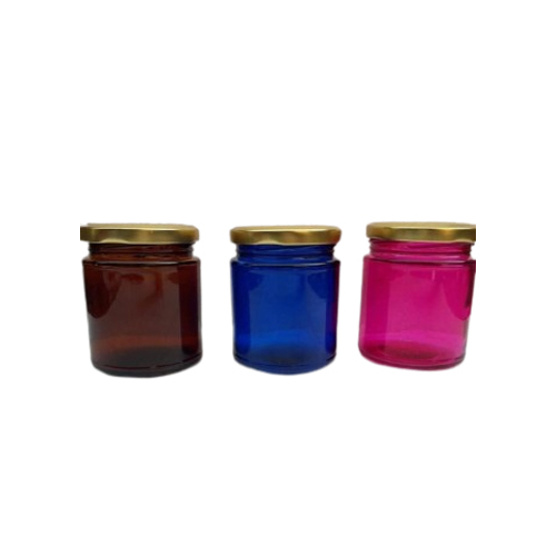 100ml Colourful Candle Glass Jar With Gold Metal Cap