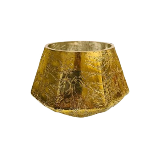 500ml Metalic Crackle Matki Glass Votive