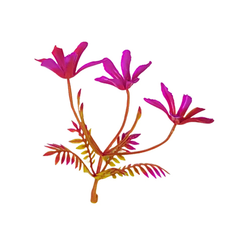 3 Phool Yellow Pink Artificial Plastic Plant Fillers