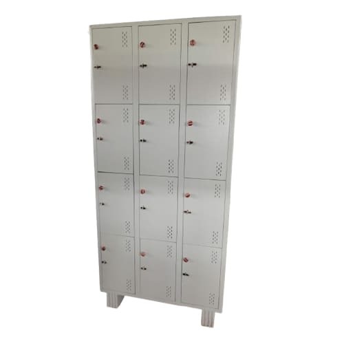 78A 36X19Cm 12 Door Staff Locker With Pad Lock - Color: Grey