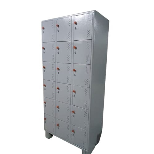 78A 36A 19 Inch 18 Door Staff Locker With Pad Lock 2 - Color: Grey