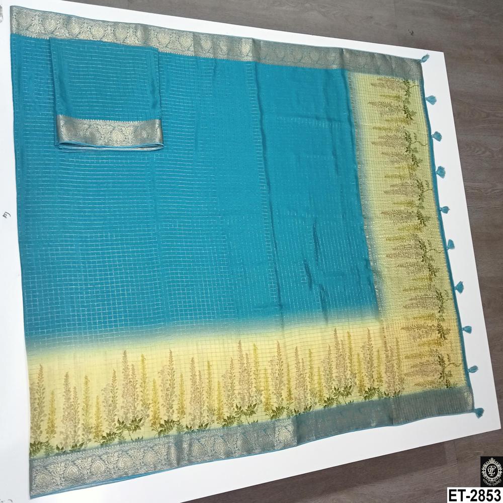 Designer blue saree 