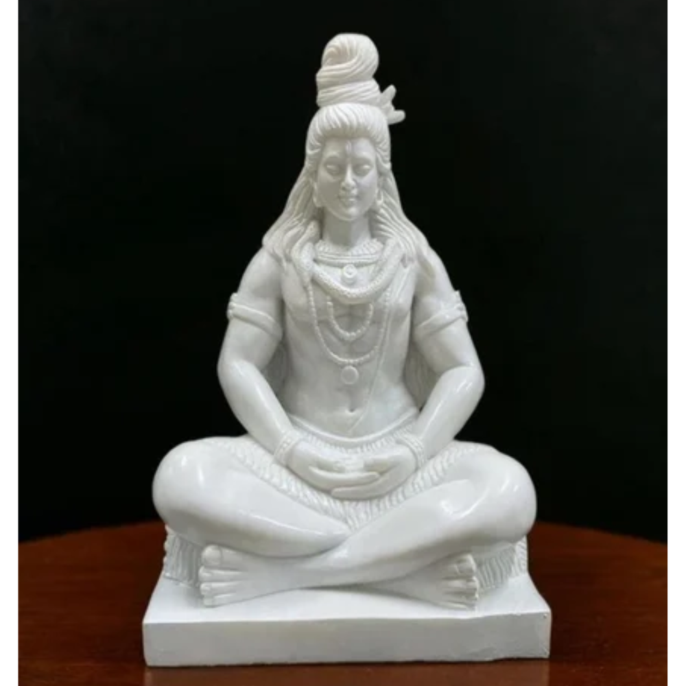 Marble Shiv Tandav Statue - Color: White