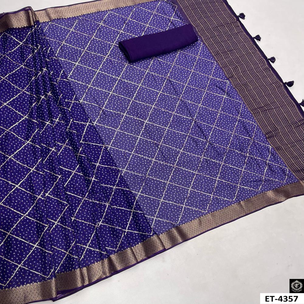 Bandhej Pattern Soft Silk Saree
