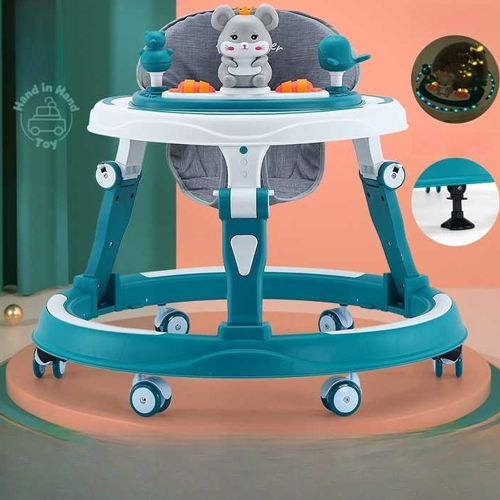 4-in-1 Baby Walker With Roller Music Wheels
