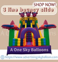 3 Line Bouncy Slide - Color: Multicolor