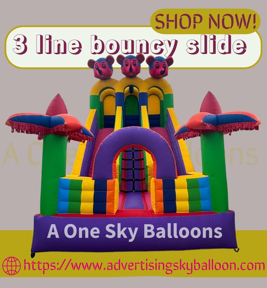 3 Line Bouncy Slide at 64900.00 INR in New Delhi | A One Sky Balloons