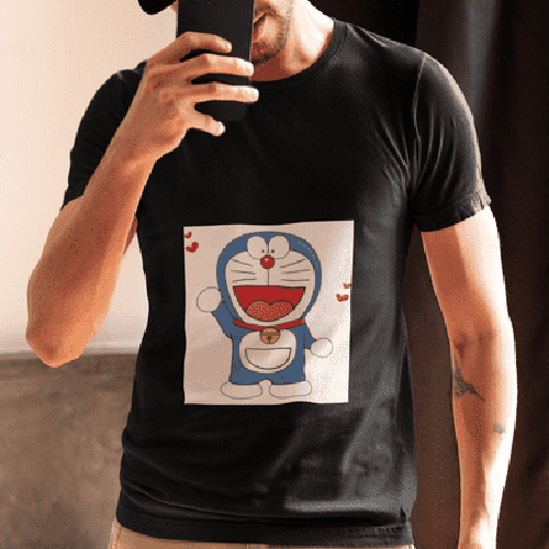 Laughing Dora Cartoon T-Shirt - Color: Black