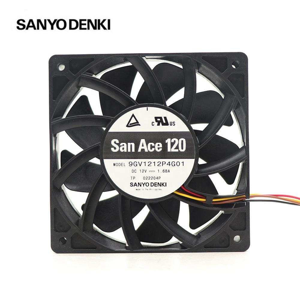 Sanyo 9GV1212P4G01 12025 120x120x25mm 12cm 12V DC 1.68A 20.16W 171CFM 5100RPM 224Pa Inverter Axial Cooling Fan