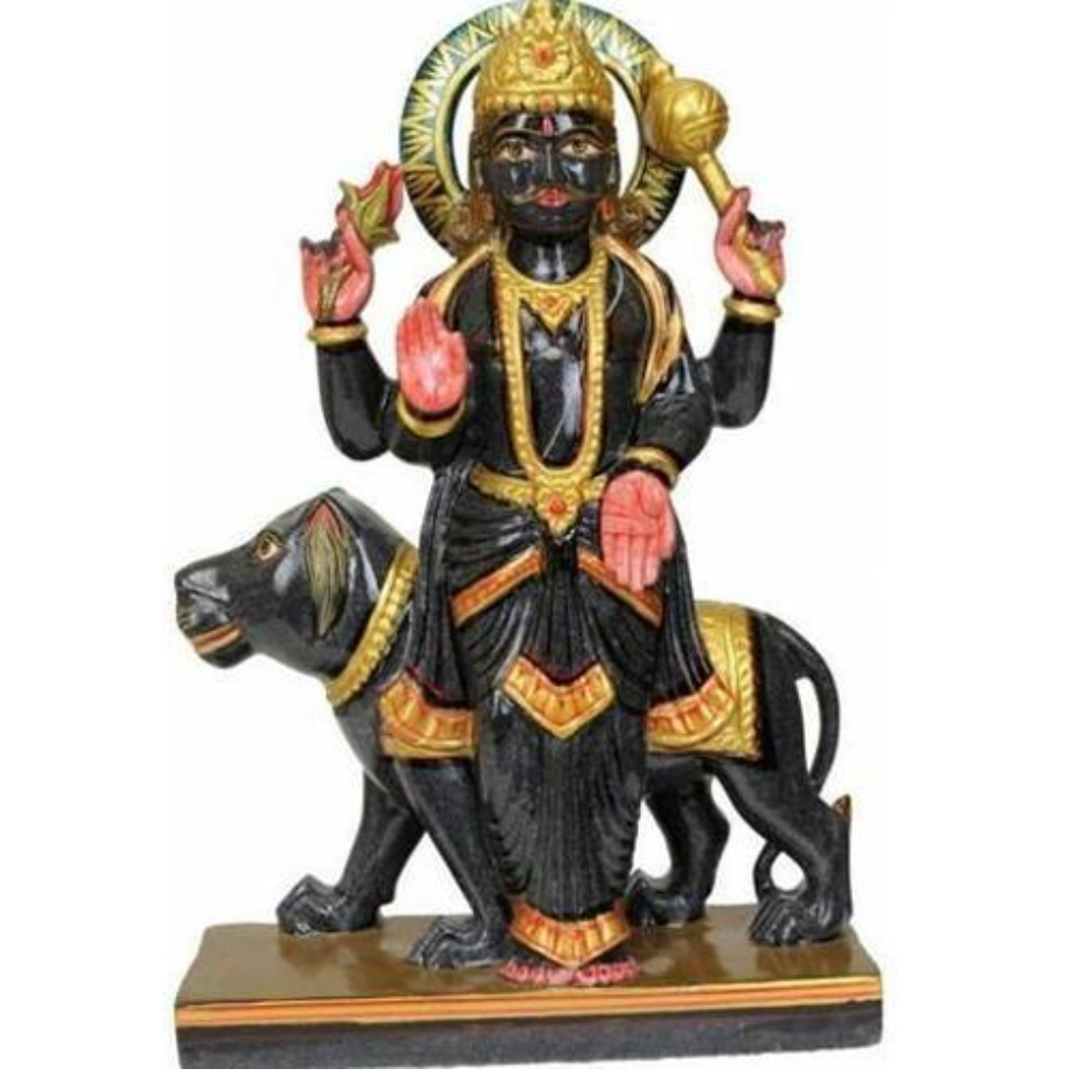 Black Marble Shani Dev Statue
