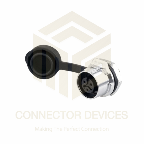 LP12 5A 3Pin Female Socket IP67 Waterproof Power Connector Panel Mount Metal Shell Solder Terminal