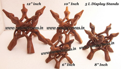 Polished Wooden Carved Five Leg Stands