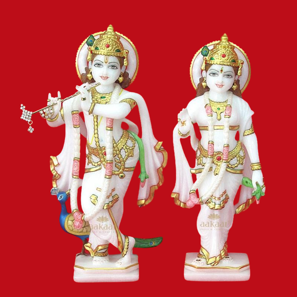 White Marble Radha Krishna