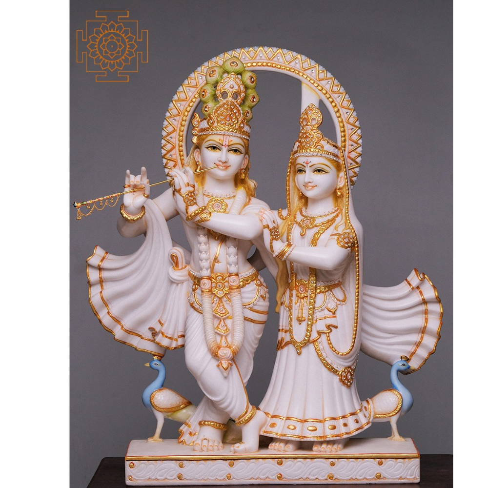 White Marble Radha Krishna