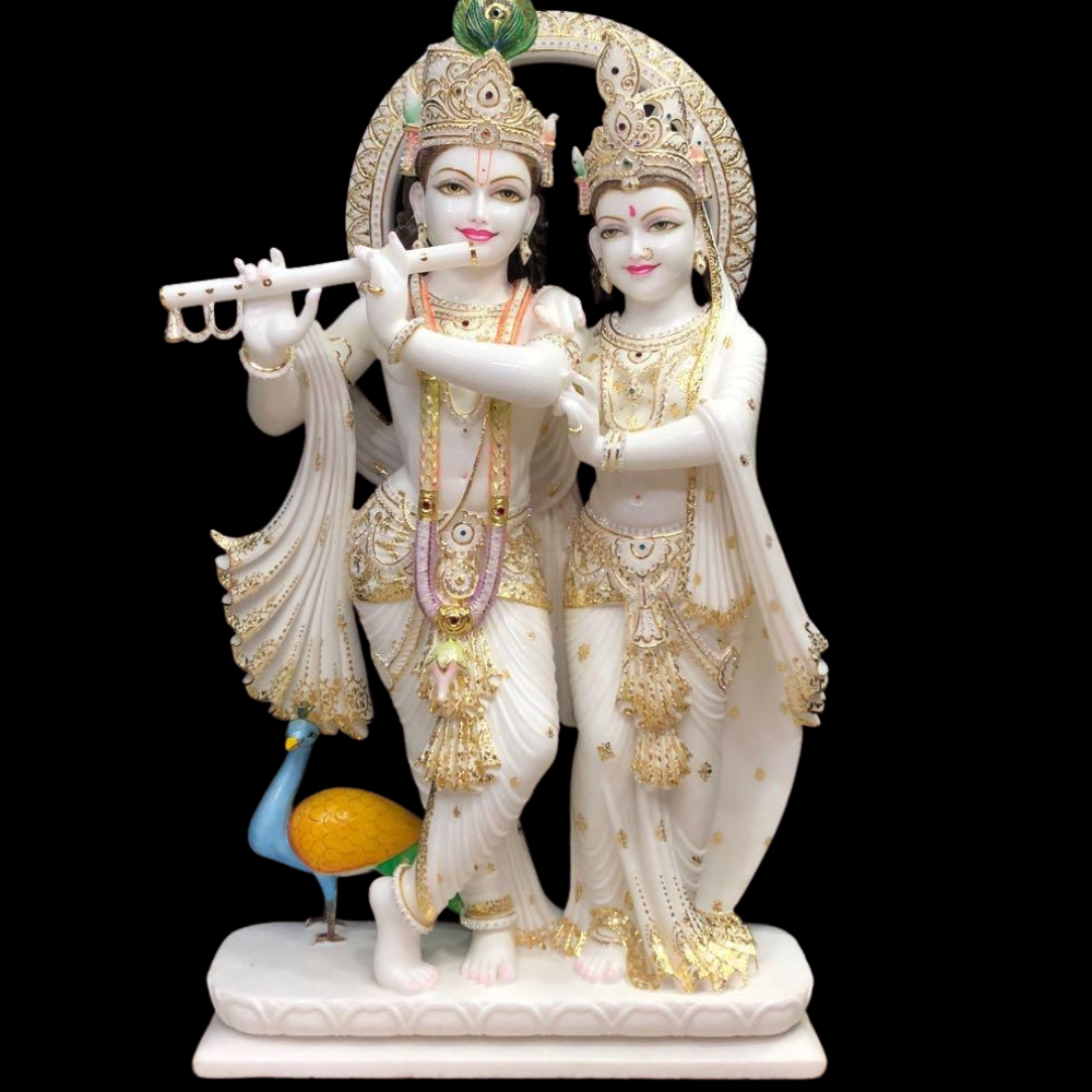 White Marble Radha Krishna - Hardness: Hard