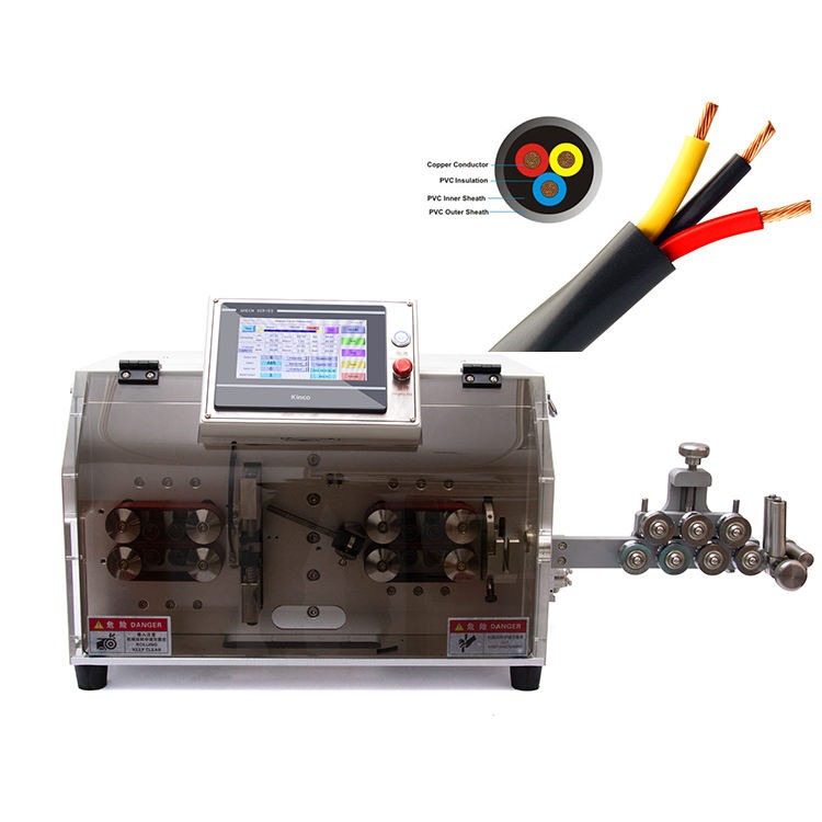 Fully Automatic Multi-Core Wire Sheath Stripping Machine - Color: Silver