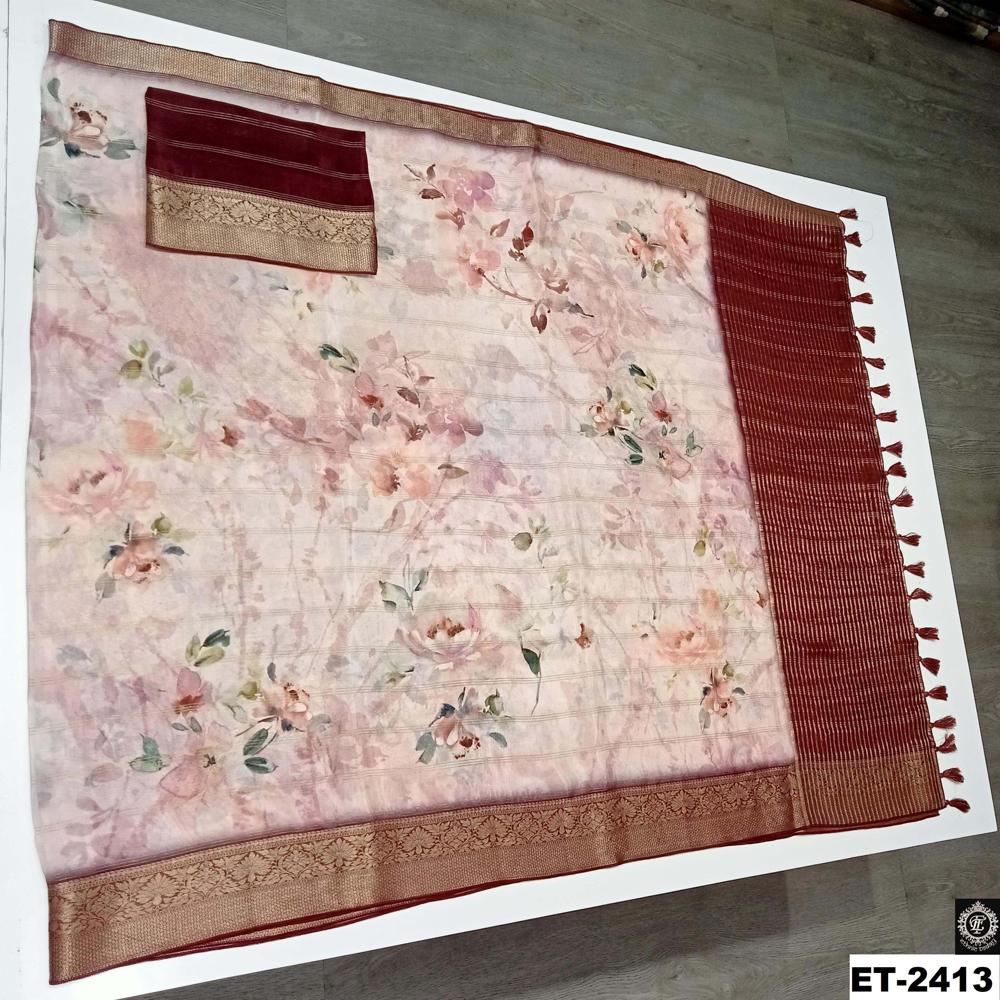 Gold Zari Woven Saree