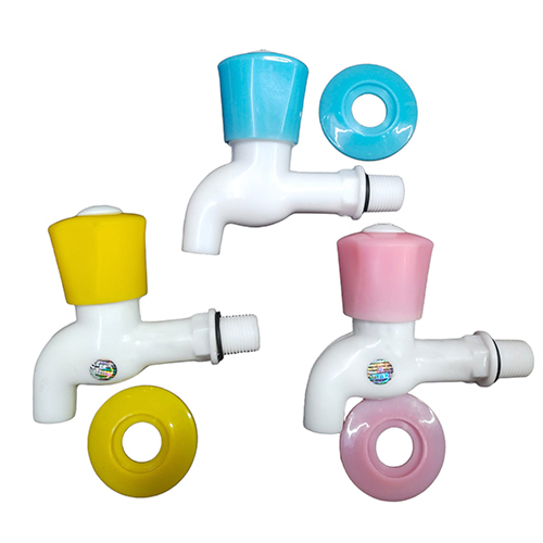 Colour Head Bib Cock With Flange