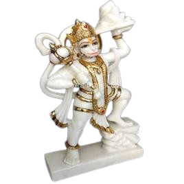 Marble Bajrangbali Statue - Color: White