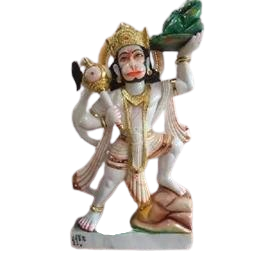 Polished Marble Bajrangbali Statue - Color: Multicolor
