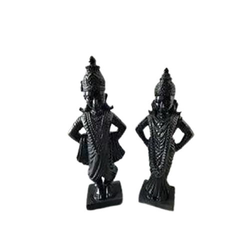 Black Marble Vitthal Rukmini Statue - Features: Durable