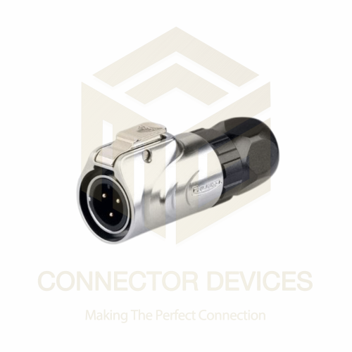 LP12 5A 3Pin Male Plug IP67 Waterproof Power Connector Metal Shell Solder Terminal