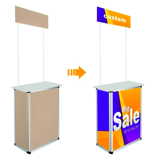 Mdf 4 Panel Promotion Table - Color: Brown