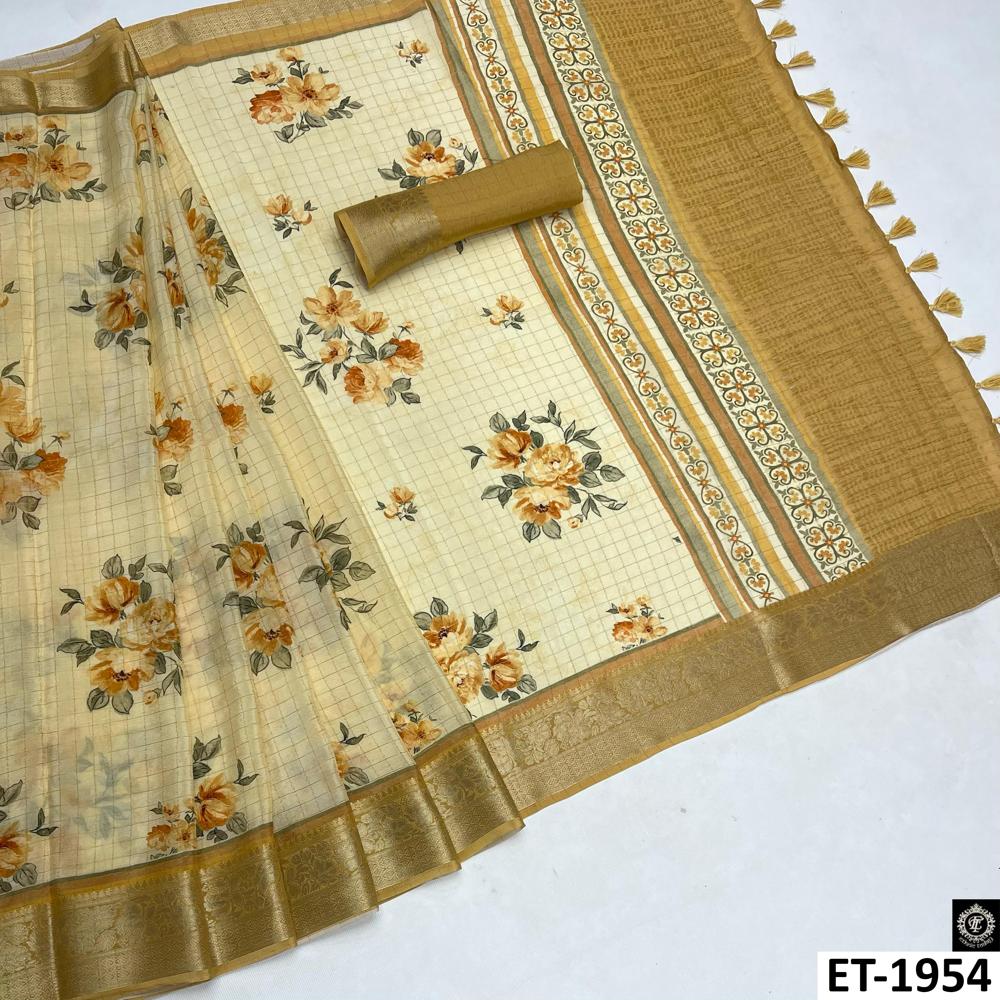 stylish cream saree