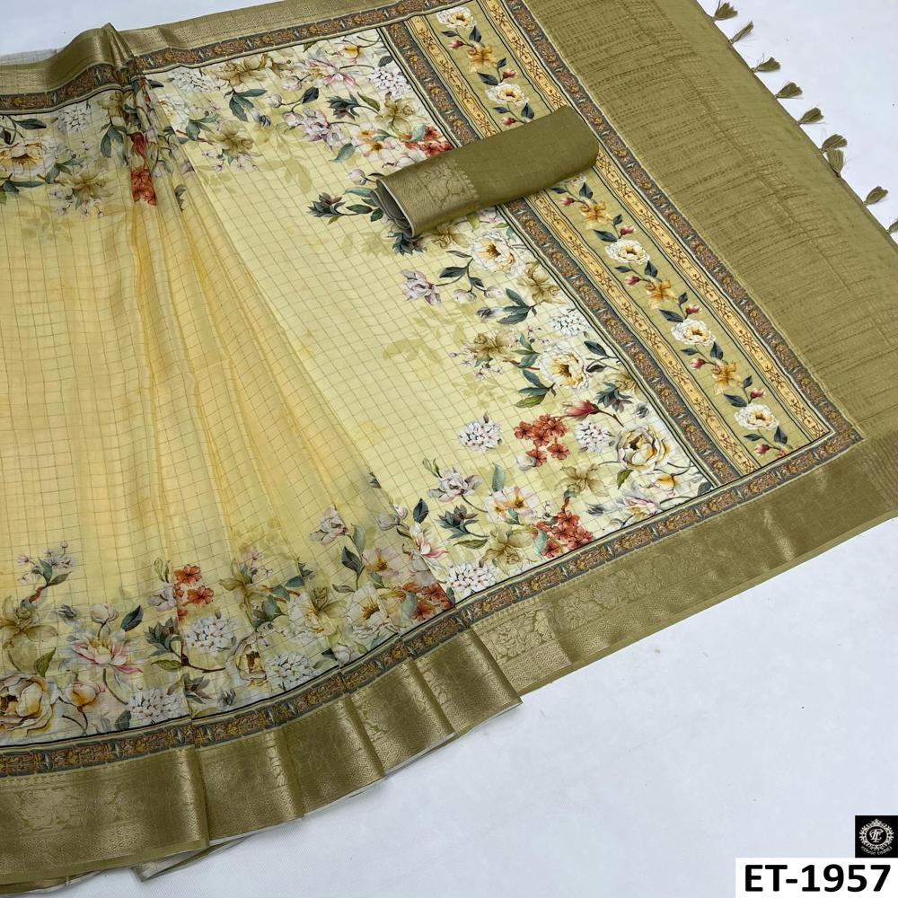 Beautiful printed floral design saree
