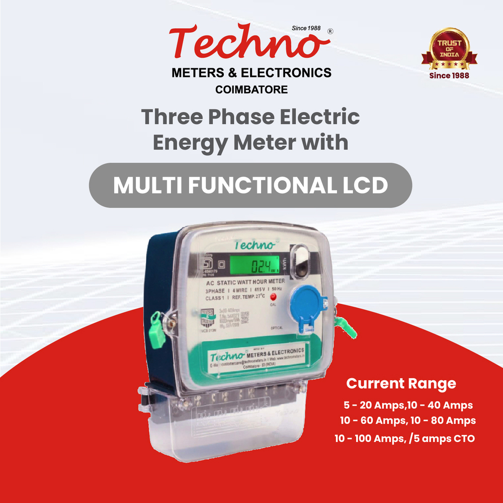 Three Phase Techno Commercial Electrical Meter - Accuracy: Class 1
