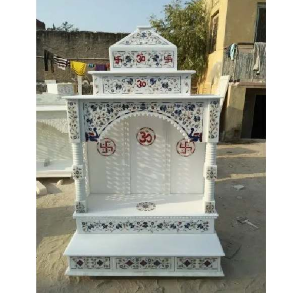 Inlay Pure White Marble Temple