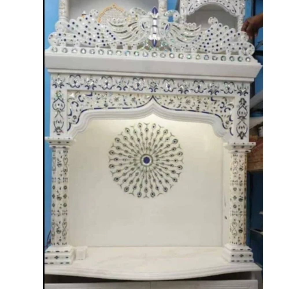 Inlay Pure White Marble Temple