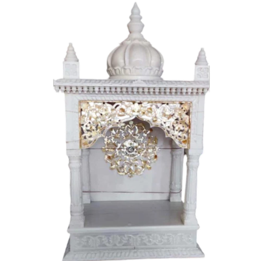 Inlay Pure White Marble Temple