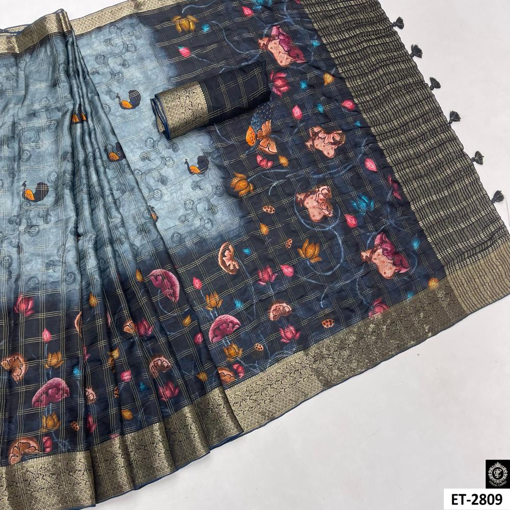 Ocean Scene Printed Saree