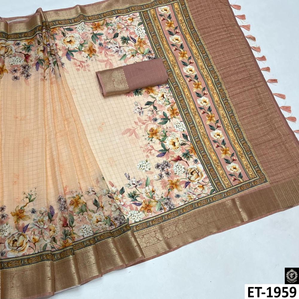 Party Wear Saree - Color: Dusty Pink