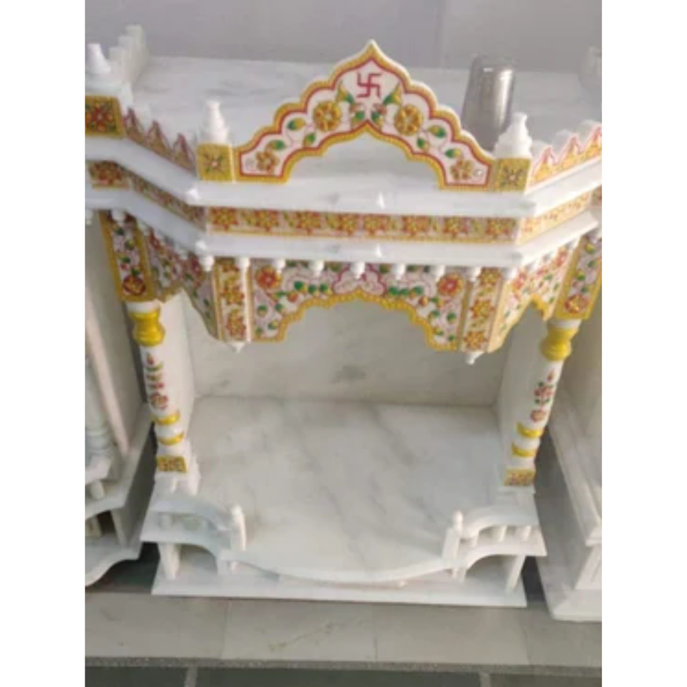 Makrana Polished White Marble Temple - Hardness: High